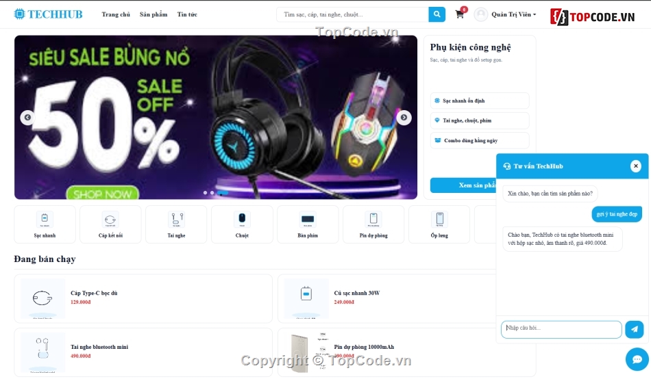 công nghệ,web bán phụ kiện,công nghệ web